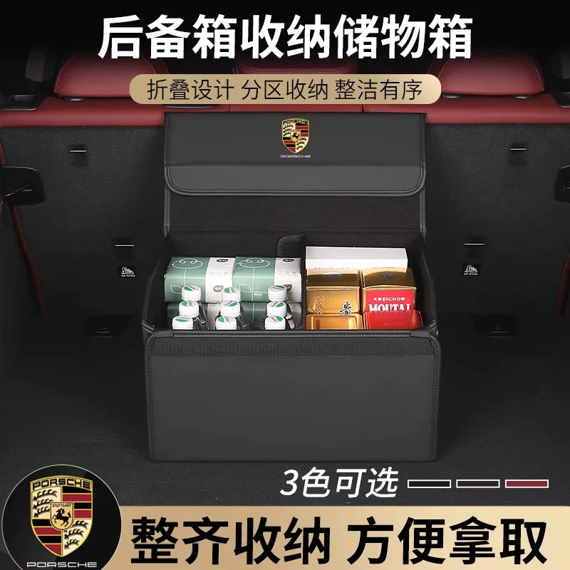Specially designed for Porsche Cayenne storage boxes, Macan Panamera 718 Taycan car trunk storage box