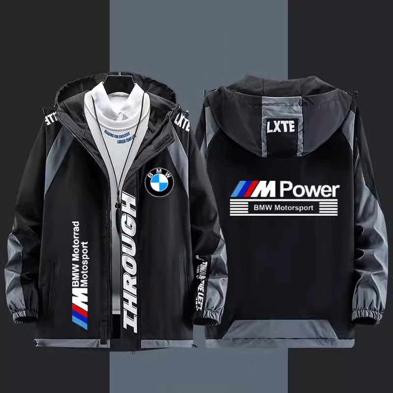 BMW M Power Windbreaker Jacket - Hooded, Customizable Graphics