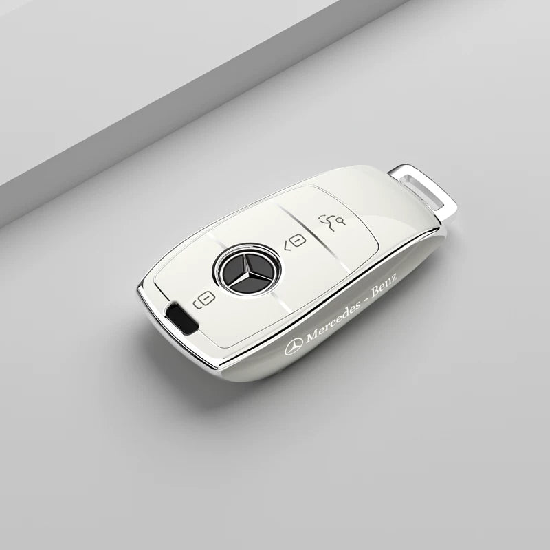 Mercedes-Benz Riviera Two-Tone Key Case – Ivory White – Silver Trim