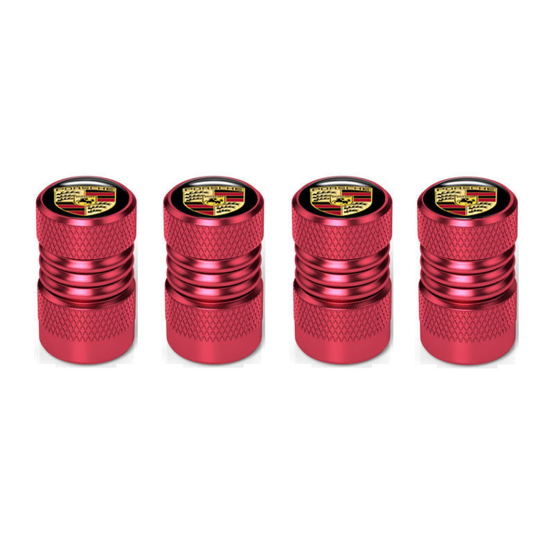 Porsche Crest Signature Tire Valve Caps – Knurled Metal Luxury Edition