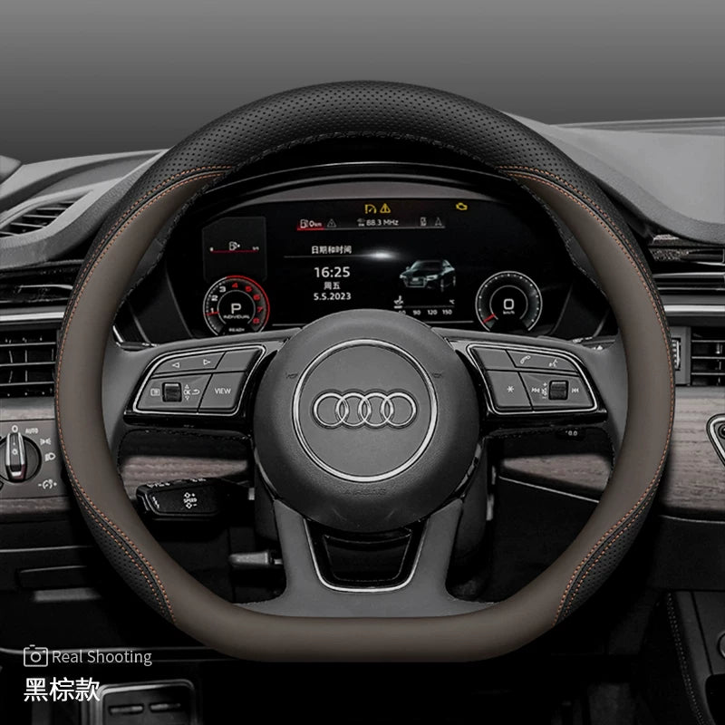 Audi steering wheel covers for new Q5L A5L A6L A4L A7L Q3 Q2L A3 A8 ultra-thin genuine leather handlebar covers