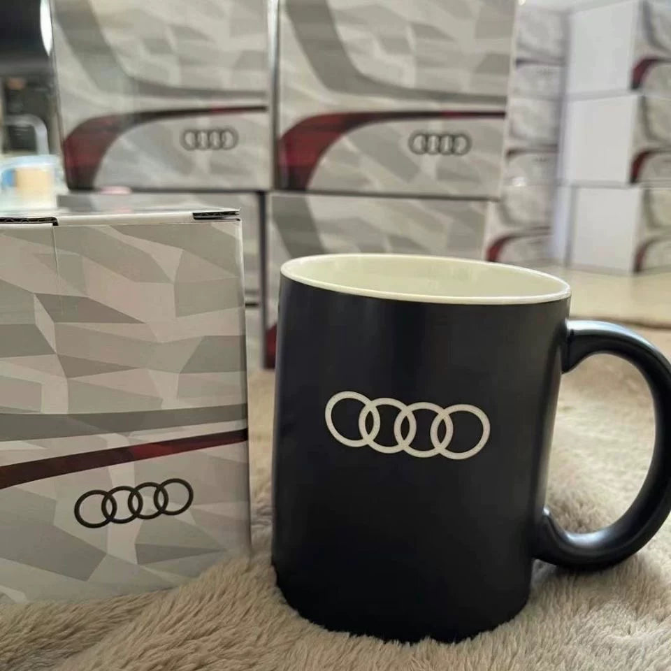 Audi Four Rings matte black ceramic mug