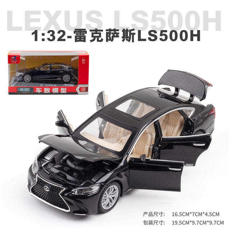 1:32 simulation of Lexus LS500h alloy sedan model, Lexus car ornaments, sound and light pull back toy car