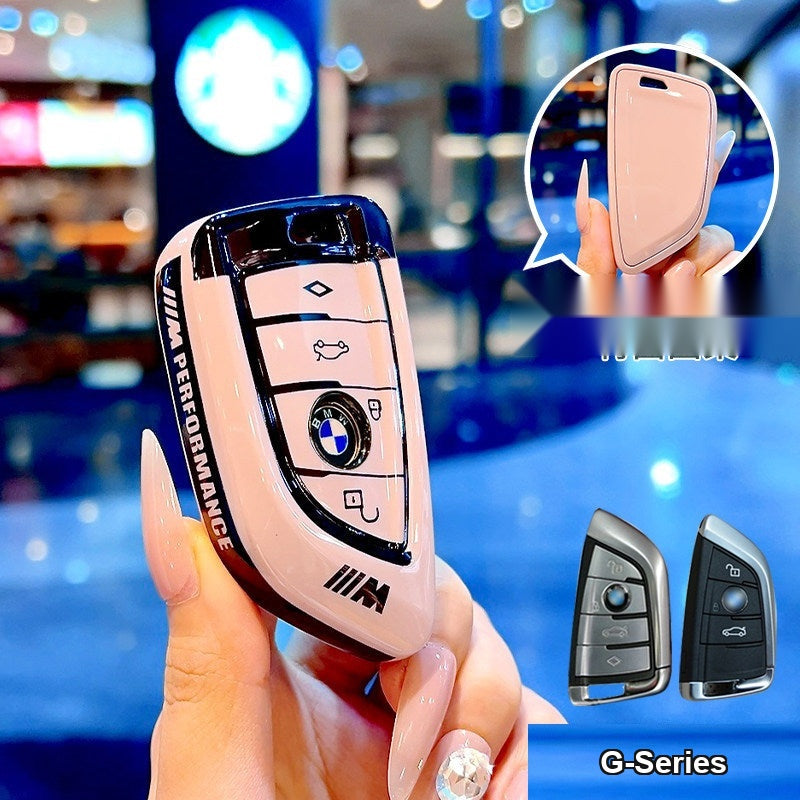 BMW smart key fob pink TPU case, shell only without keychain