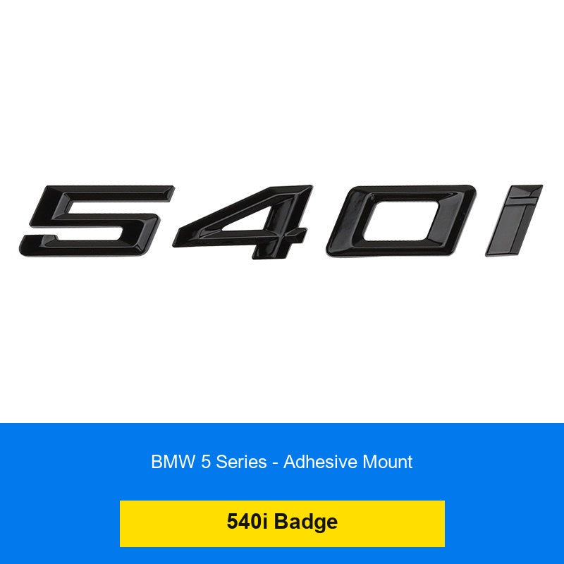 BMW 540i rear number badge - glossy black