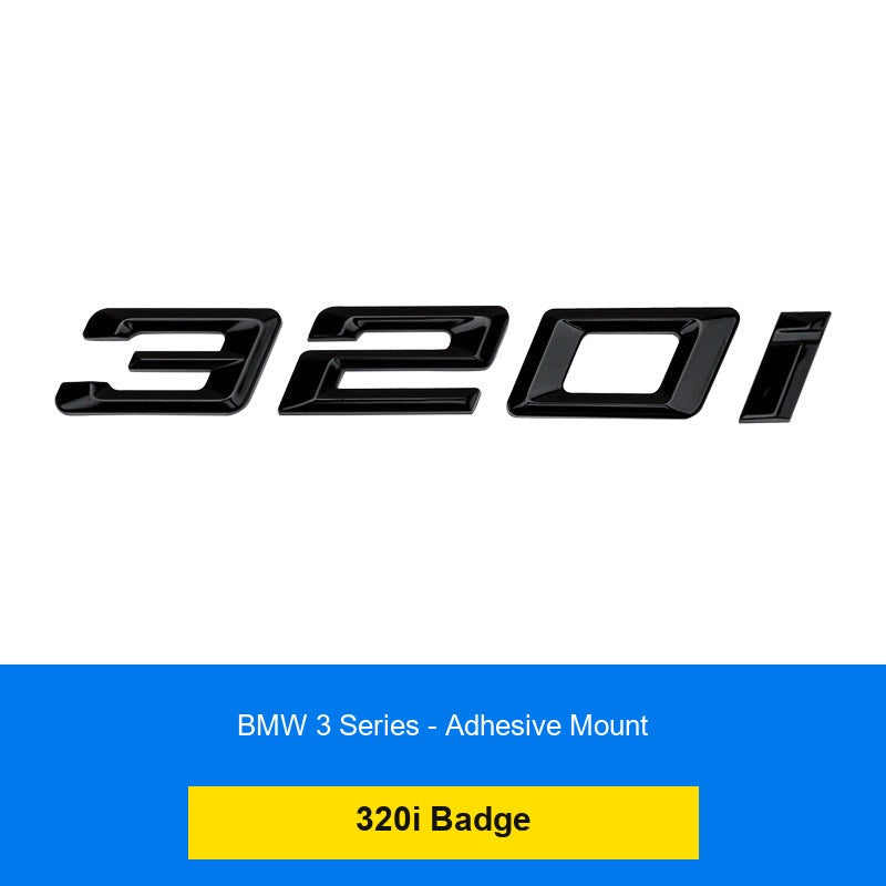 BMW 320i rear number badge - glossy black