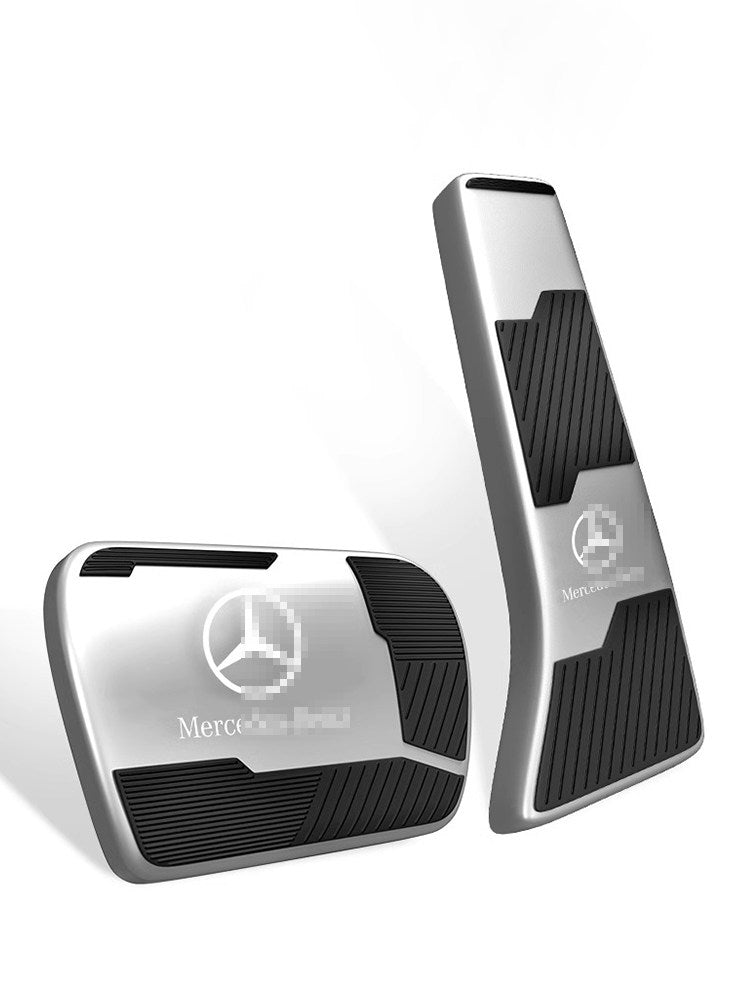 Mercedes-Benz brake and accelerator pedal covers, silver finish