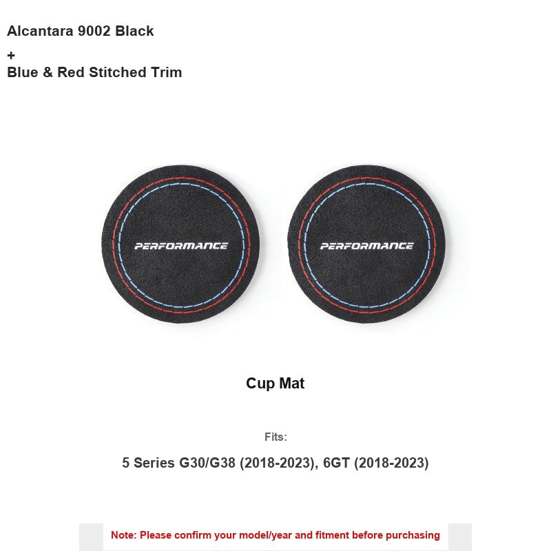 BMW Alcantara 9002 black cup mat, set of 2