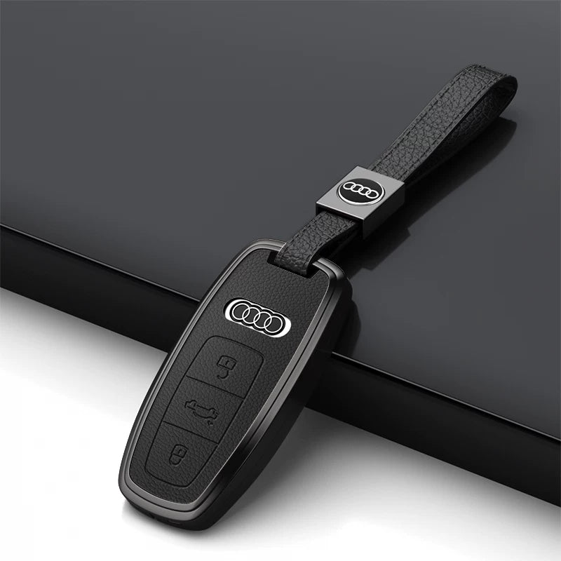 Audi Grand Touring Key Case – Satin Alloy Frame and Leather Inlay for A6L Smart Key
