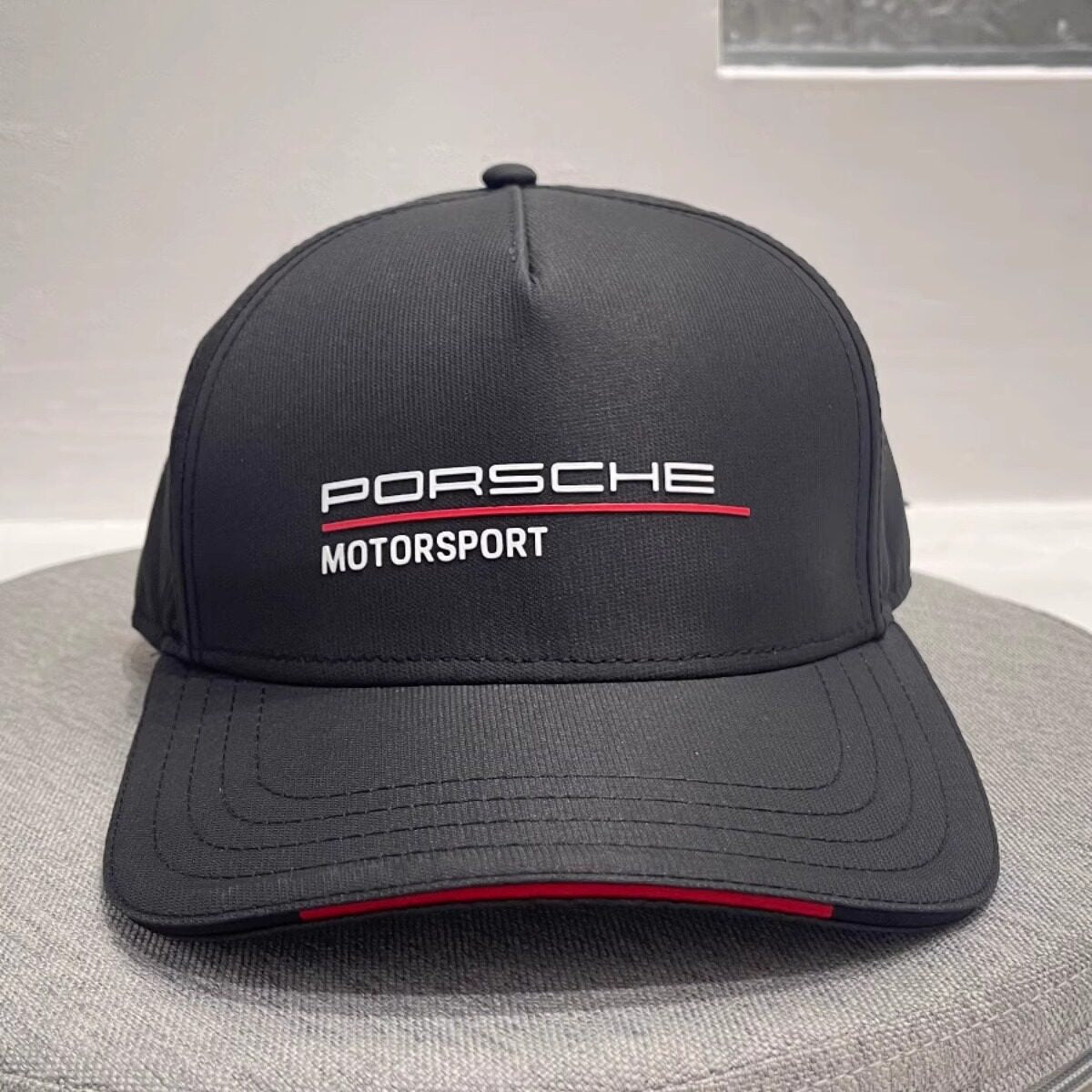 Porsche Motorsport cap in black, front view