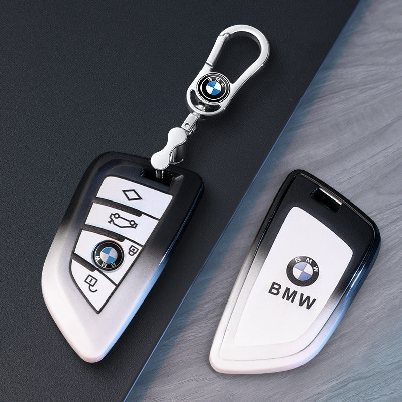 BMW smart key fob case with pearl bead keychain