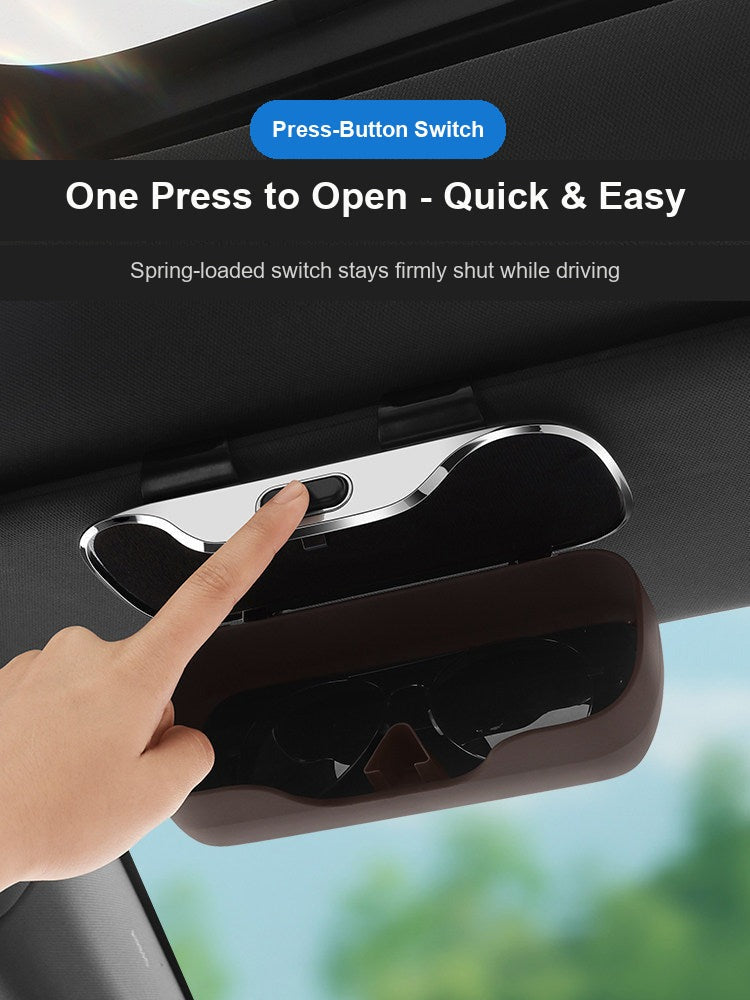 BMW sun visor glasses case press-button switch - one press to open