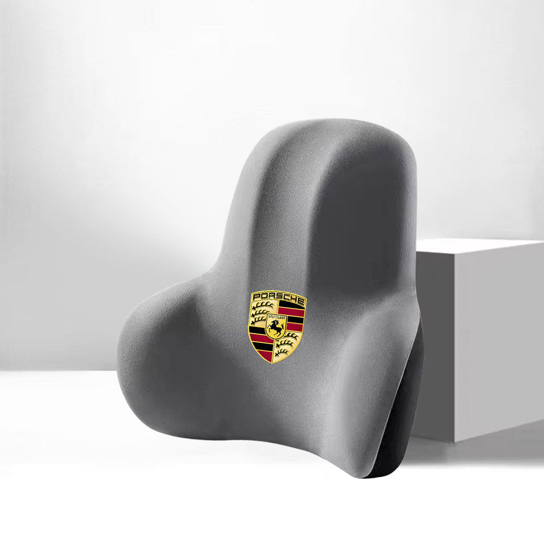 Porsche Grand Touring Headrest & Lumbar Pillow – Soft-Touch Ergonomic Comfort Edition