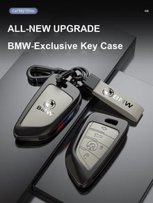 Funda de cuero para llave BMW - Carcasa de aleación premium con llavero