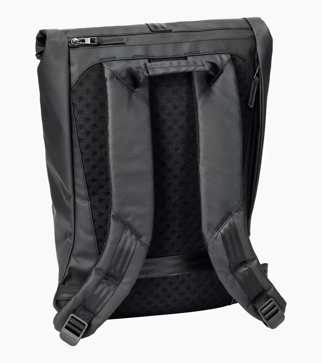 Porsche 911 backpack rear view with padded mesh back panel and adjustable straps
