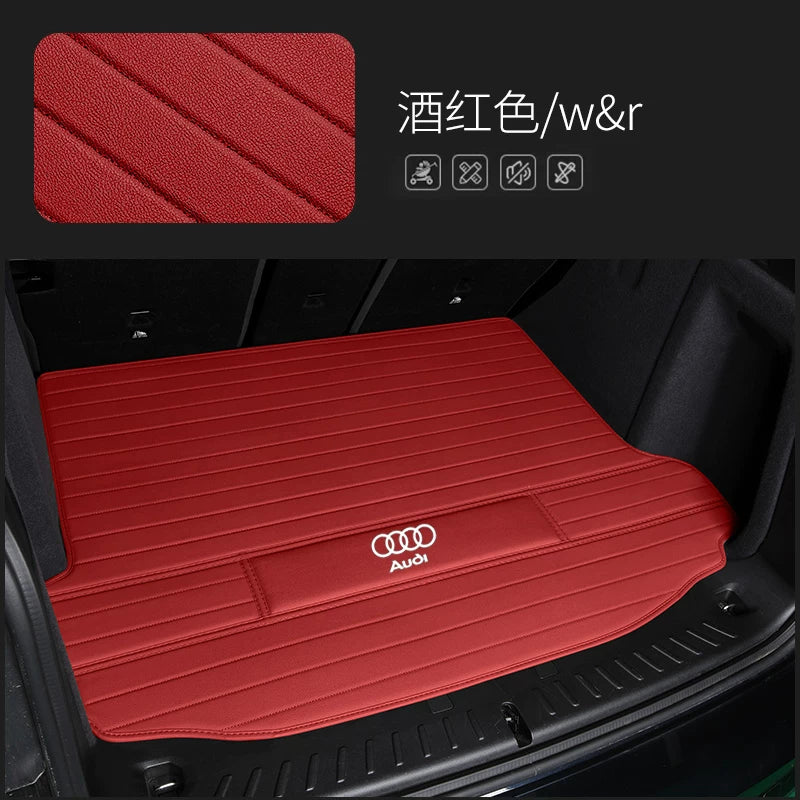 For Audi Q3 Q4 Q5L Q7 Q8 Leather Backup Mat A3 A4 A5L A6 A7 Car Trunk Mat