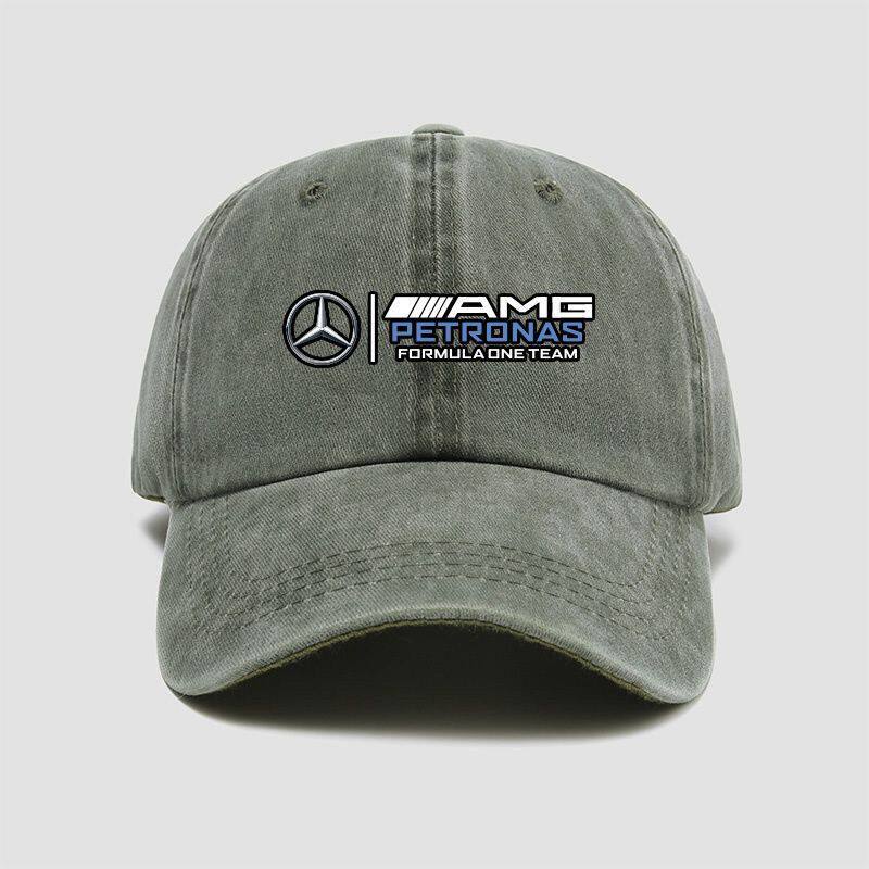 Mercedes-AMG Formula One Team vintage washed baseball cap in Army Green