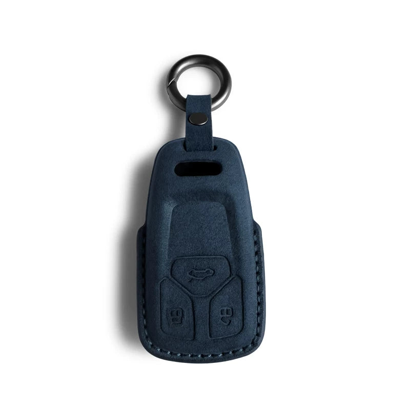 Audi Sport Suede Key Case – 3D Full-Wrap Stitched Cover in Four Signature Colours