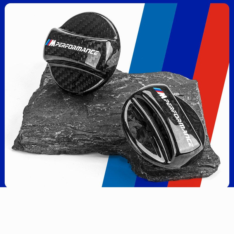 BMW M Performance carbon fiber fuel cap cover - dry carbon twill weave