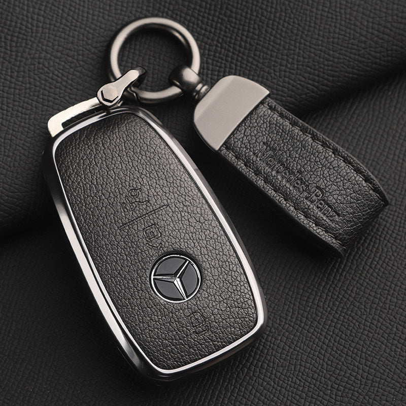 Funda premium de cuero genuino para llave Mercedes-Benz – Piel de cabra francesa suave para GLE, GLS, CLS, Clase S y Clase E