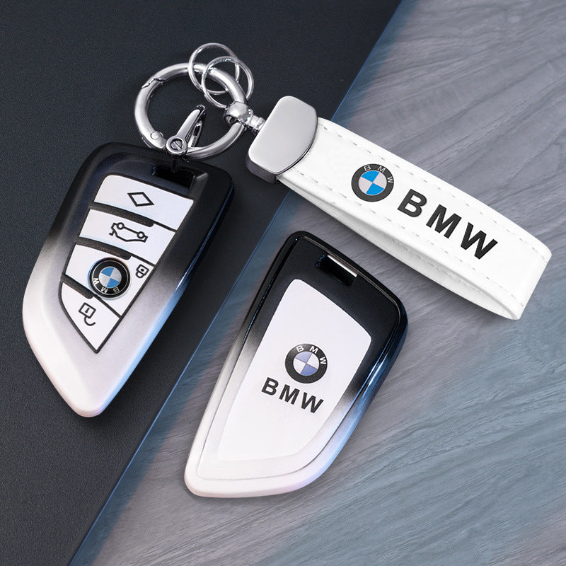 BMW smart key fob case with metal buckle keychain