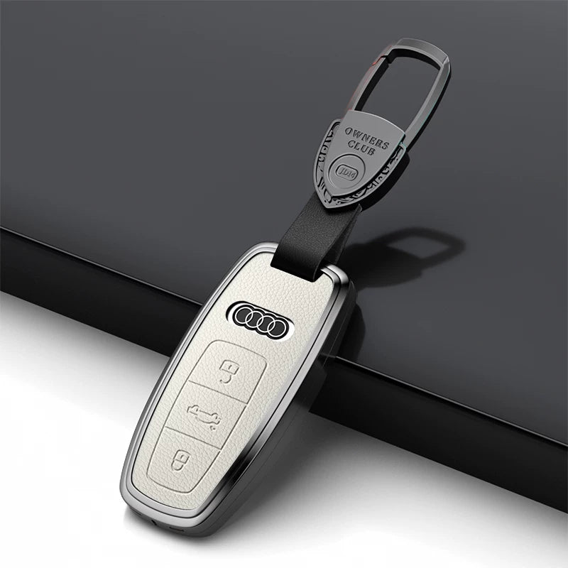 Audi Grand Touring Key Case – Satin Alloy Frame and Leather Inlay for A6L Smart Key