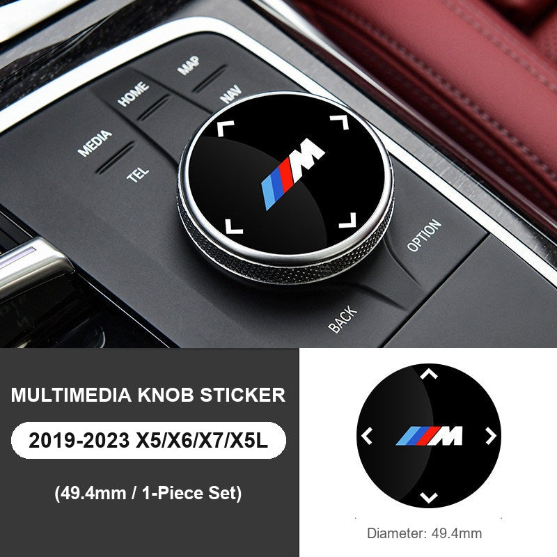 BMW multimedia knob M sticker for 2019-2023 X5/X6/X7/X5L, 49.4mm