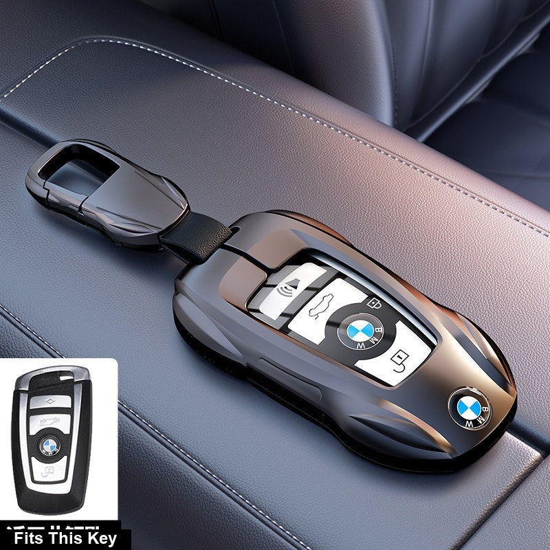 BMW key fob case - Style A Night Black [with Ruiyan leather buckle]