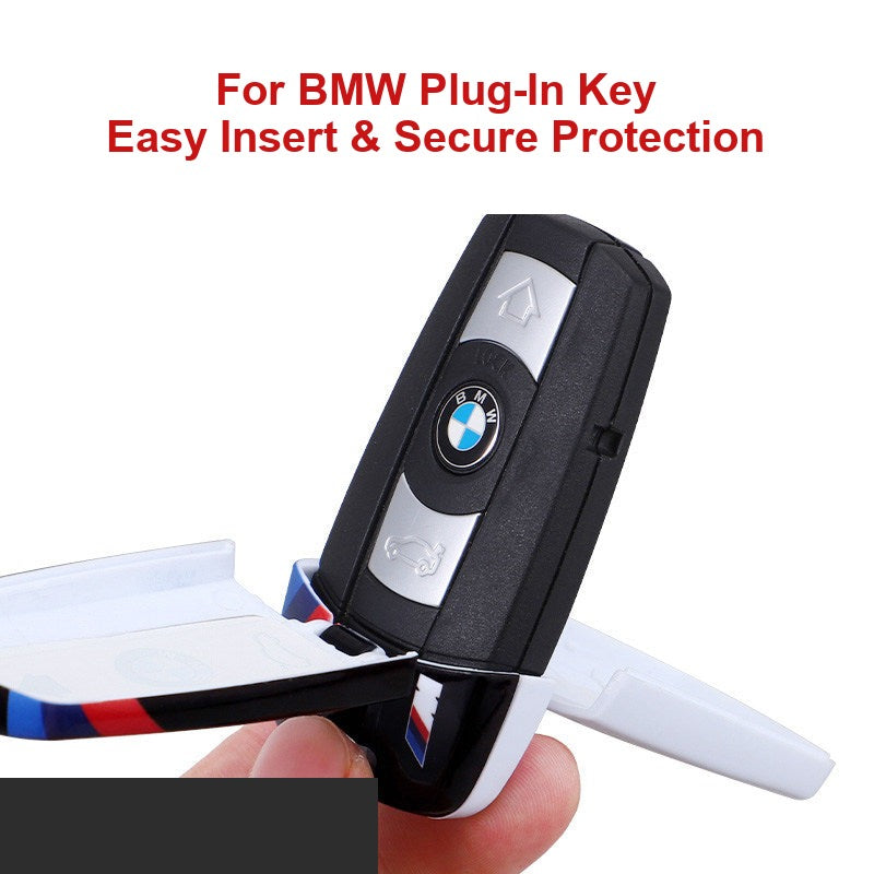 BMW E-Series plug-in smart key with protective shell case, easy insert design