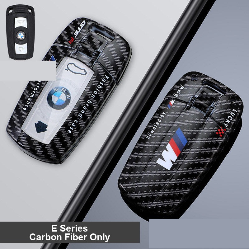 BMW E-Series key fob case - carbon fiber pattern shell only