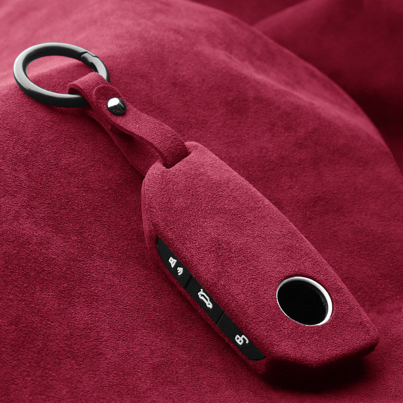 Premium Genuine Alcantara BMW Key Case – Italian Suede Cover for 7 Series, i5, X1, X3, X7 and XM