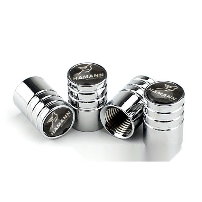 Hamann silver tire valve caps, set of four