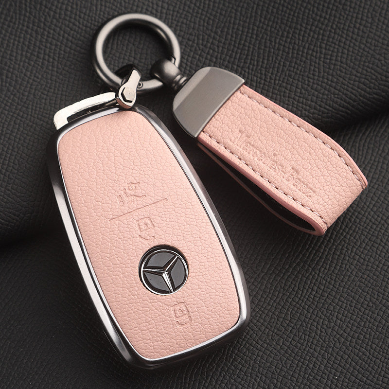 Funda premium de cuero genuino para llave Mercedes-Benz – Piel de cabra francesa suave para GLE, GLS, CLS, Clase S y Clase E