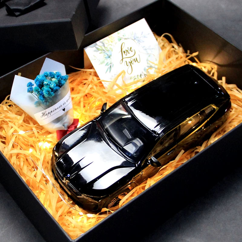 Black 1:24 BMW XM diecast model – LED Gift Box with Card