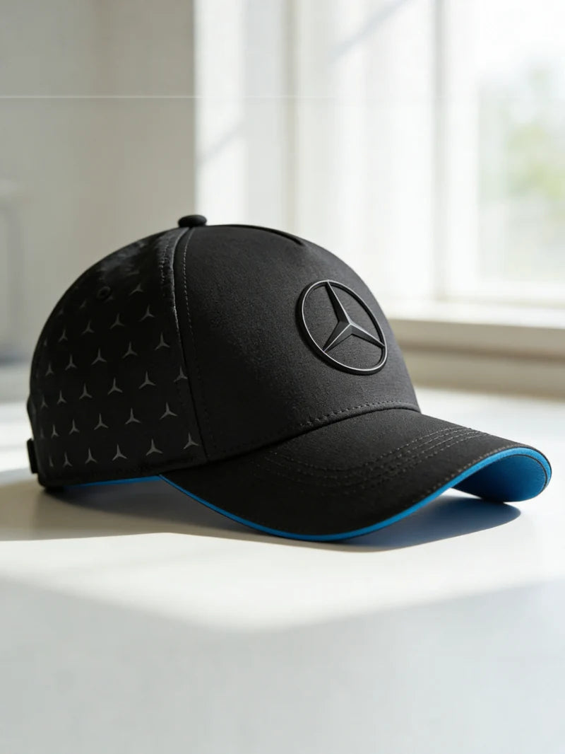 Mercedes-Benz Star Logo Baseball Cap Men's and Women's Breathable Sun Cap Outdoor Sports Black Peaked Cap