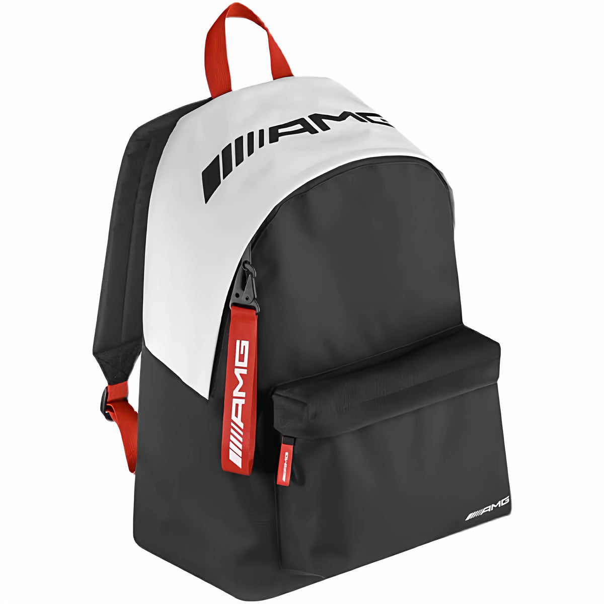 Mercedes-AMG Signature Backpack in black and white with red AMG key strap