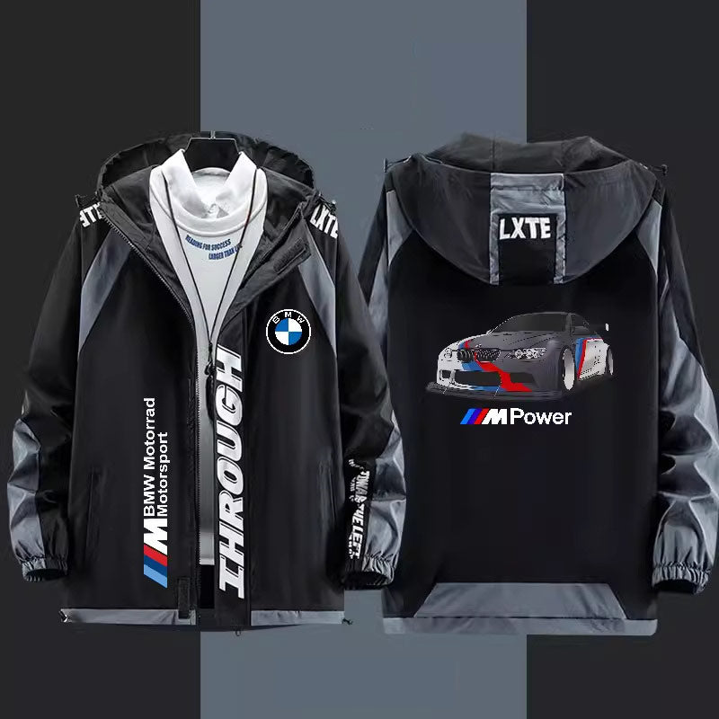 BMW M Power Windbreaker Jacket - Hooded, Customizable Graphics