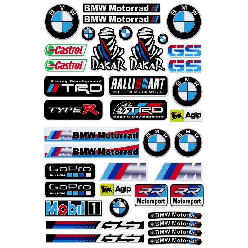 BMW Motorrad Decal & Emblem Sticker Set - Reflective, Metal & Embroidered Styles
