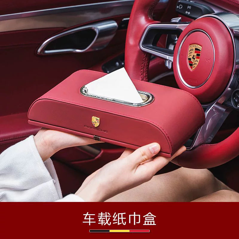 Suitable for Porsche Cayenne Macan 911 Panamera car glasses case, eyeglass clip, and interior modification accessories