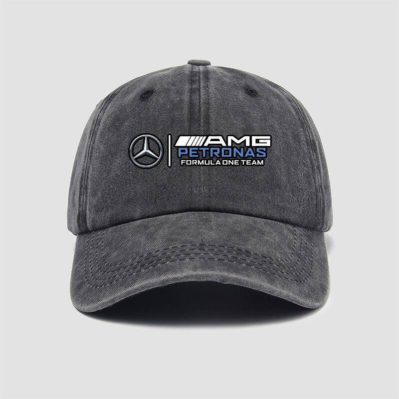 Mercedes-AMG Formula One Team vintage washed baseball cap in Black