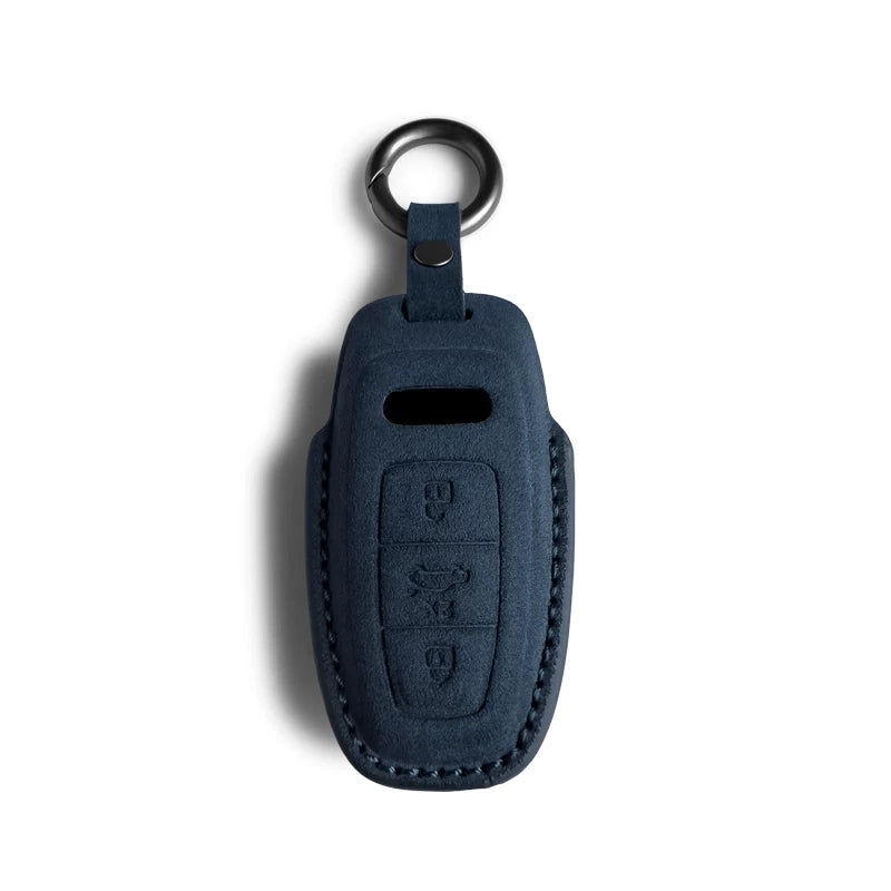 Audi Sport Suede Key Case – 3D Full-Wrap Stitched Cover in Four Signature Colours