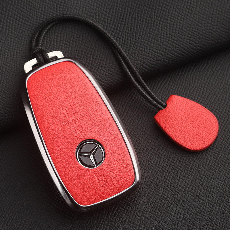 Funda premium de cuero genuino para llave Mercedes-Benz – Piel de cabra francesa suave para GLE, GLS, CLS, Clase S y Clase E