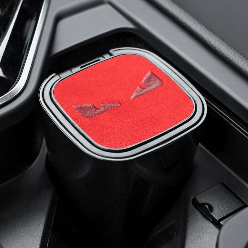 The car ashtray is suitable for BMW M STANDARD, AUDI RS, MERCEDES BENZ AMG, Volkswagen R suede multi-function ashtray