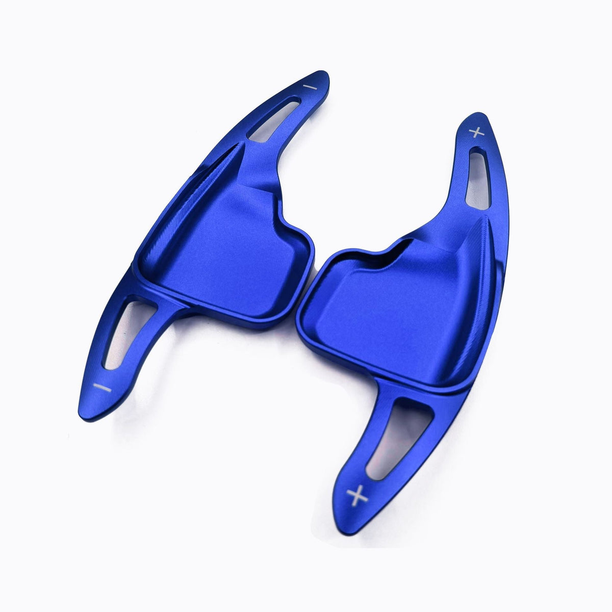 BMW aluminum paddle shifter extensions in blue