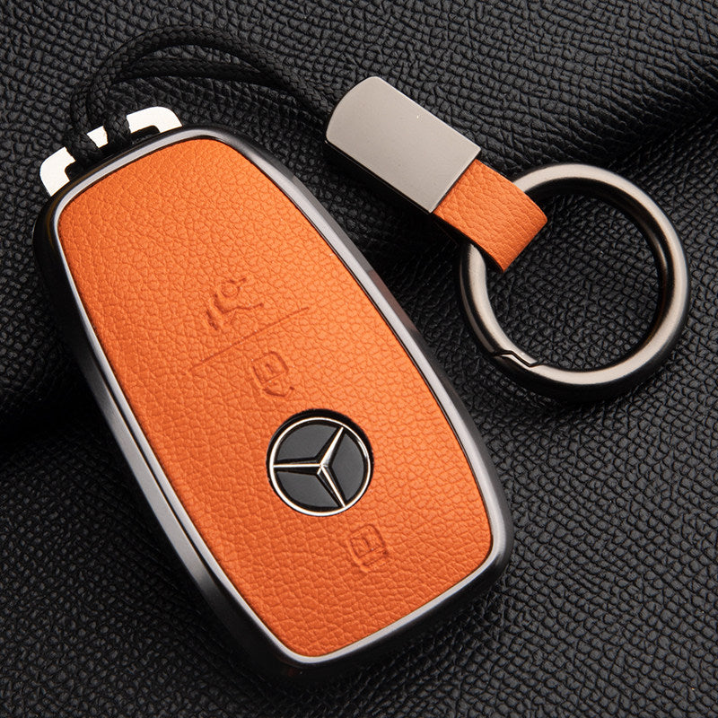 Funda premium de cuero genuino para llave Mercedes-Benz – Piel de cabra francesa suave para GLE, GLS, CLS, Clase S y Clase E