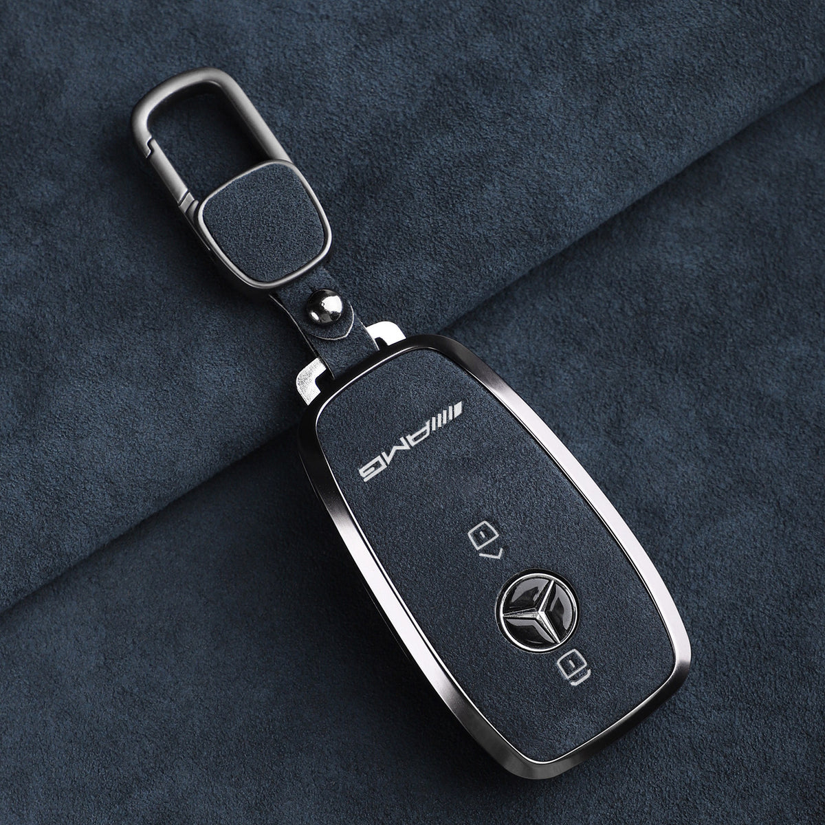 Premium ægte Alcantara Mercedes-AMG nøgleetui – Importeret italiensk ruskind med legeringsramme til G63, G500, G350 og A35L