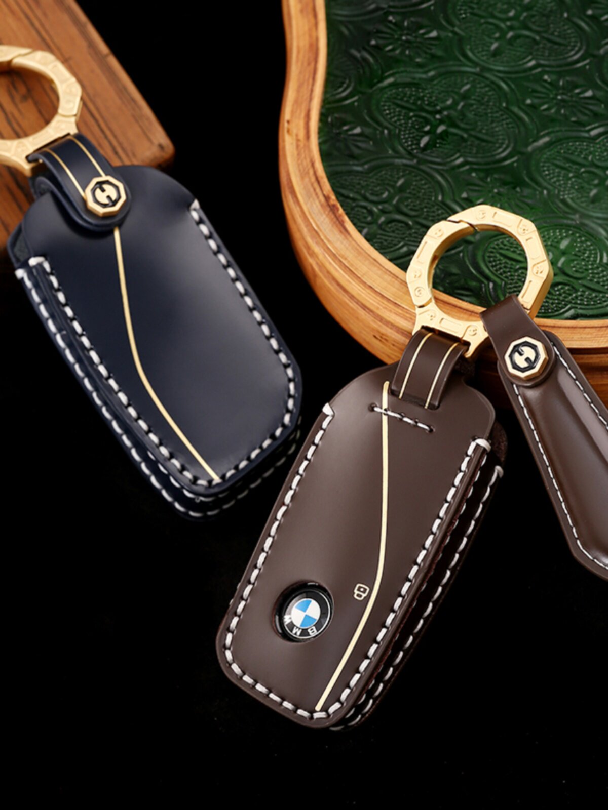 BMW Horseshoe-Style Genuine Leather Key Case