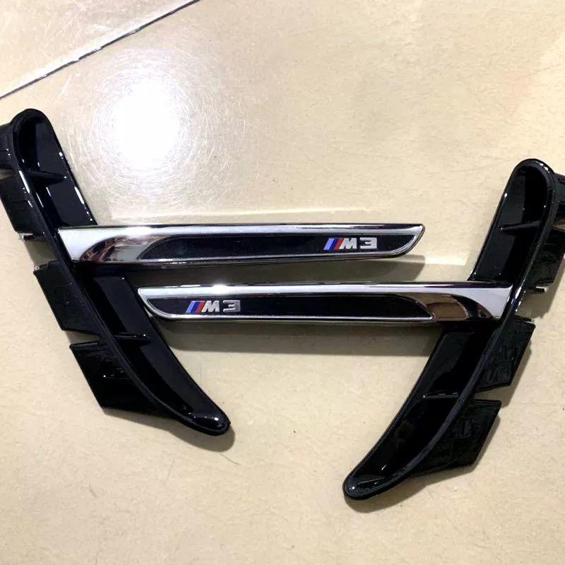 BMW M3 and M Performance gloss black fender vents with metal emblem badges