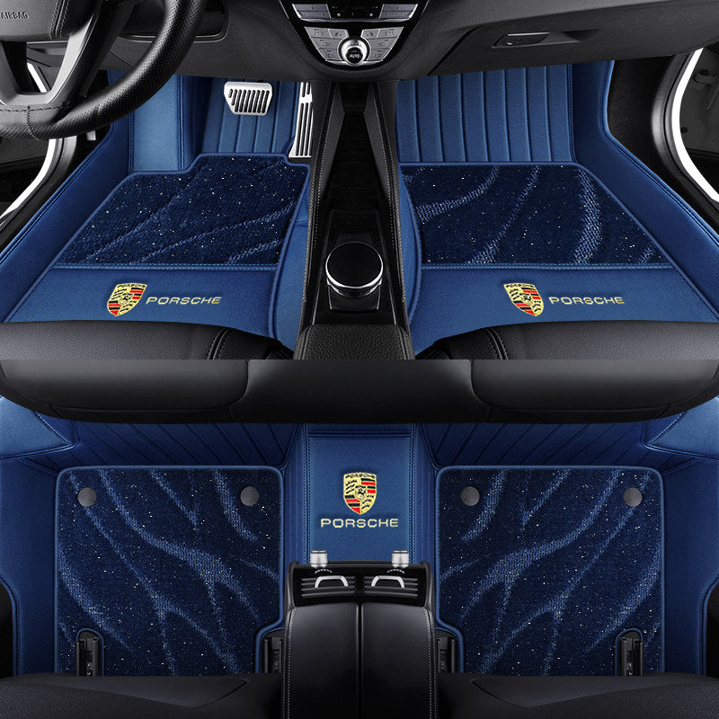Porsche Signature Leather Floor Mat Set – Full-Surround Tailored Fit with Crest Emblem