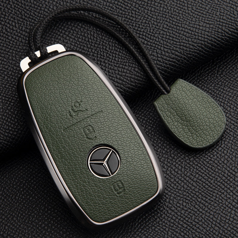 Funda premium de cuero genuino para llave Mercedes-Benz – Piel de cabra francesa suave para GLE, GLS, CLS, Clase S y Clase E